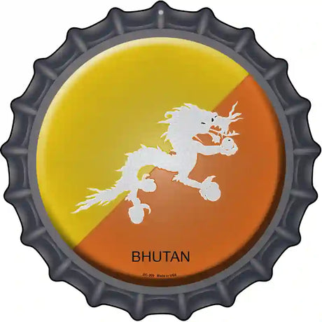 Bhutan Novelty Metal Bottle Cap Sign BC-209