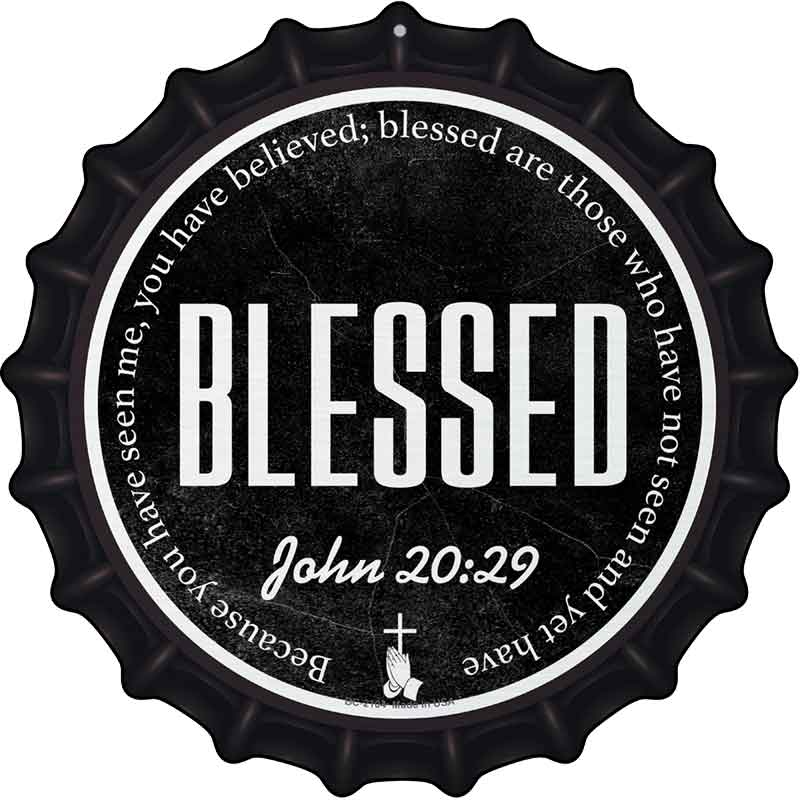 Blessed Bible Verse Novelty Metal Bottle Cap Sign BC-2104