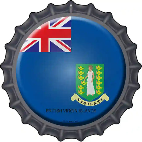 British Virgin Islands Novelty Metal Bottle Cap Sign BC-215