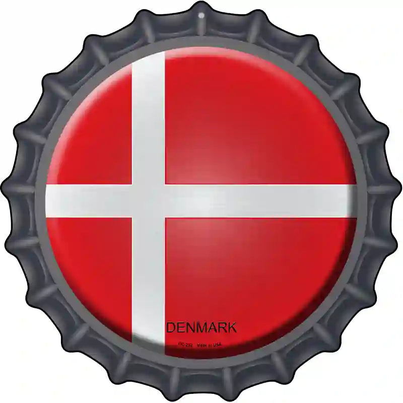 Denmark Novelty Metal Bottle Cap Sign BC-252