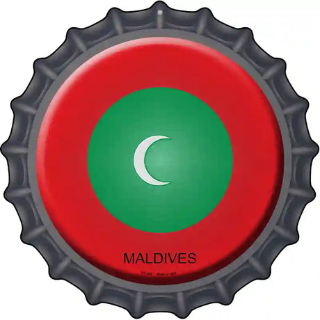 Maldives Novelty Metal Bottle Cap Sign BC-342