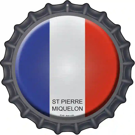 St Pierre Miquelon Novelty Metal Bottle Cap Sign BC-427