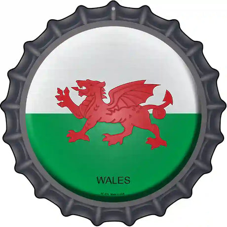 Wales Novelty Metal Bottle Cap Sign BC-474