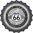 Route 66 States Novelty Metal Bottle Cap Sign BC-481