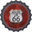 Route 66 American Highway Novelty Metal Bottle Cap Sign BC-482