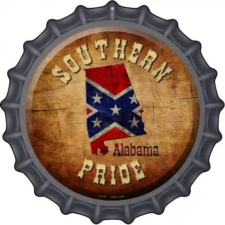 Southern Pride Alabama Novelty Metal Bottle Cap Sign BC-487