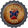 Southern Pride Arkansas Novelty Metal Bottle Cap Sign BC-498