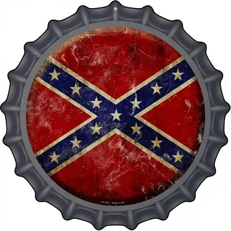 Confederate Flag Novelty Metal Bottle Cap Sign BC-500