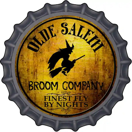 Salem Broom Company Novelty Metal Bottle Cap Sign BC-508