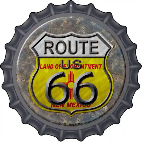 New Mexico Route 66 Novelty Metal Bottle Cap Sign BC-522