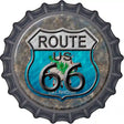 Oklahoma Route 66 Novelty Metal Bottle Cap Sign BC-523