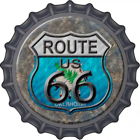 Oklahoma Route 66 Novelty Metal Bottle Cap Sign BC-523