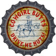 Cowgirl Butts Novelty Metal Bottle Cap Sign BC-551