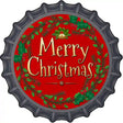 Merry Christmas Novelty Metal Bottle Cap Sign BC-558