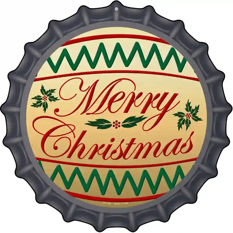 Merry Christmas Novelty Metal Bottle Cap Sign BC-568