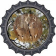 Deer On Camo Novelty Metal Bottle Cap Sign BC-571