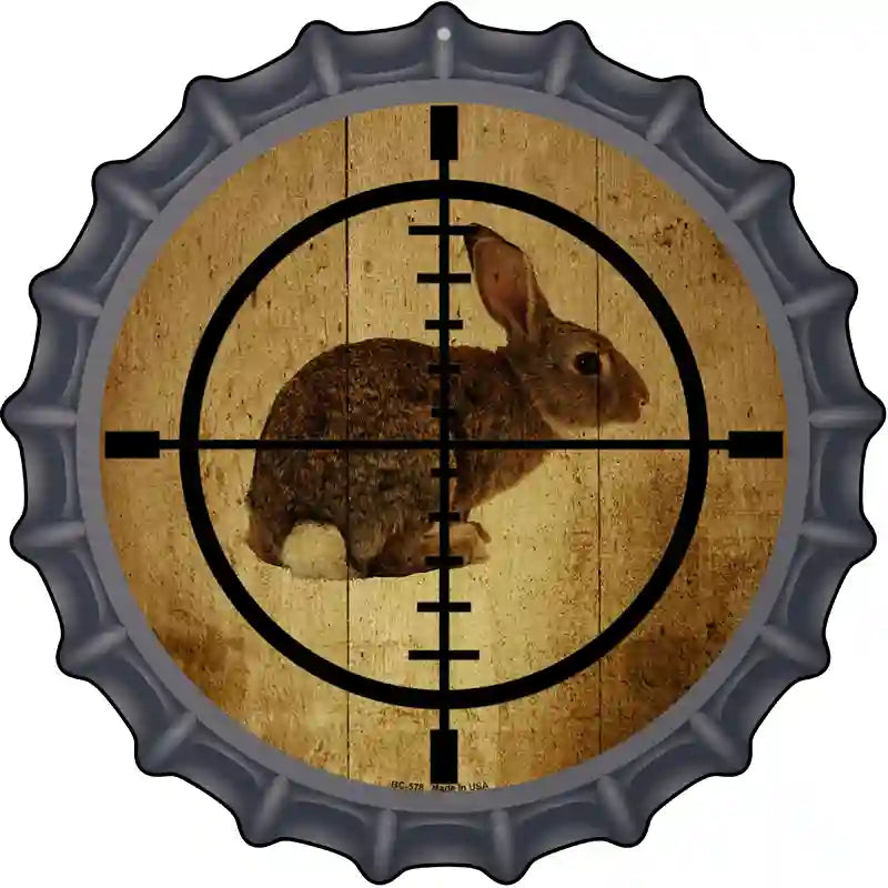 Rabbit Hunter Novelty Metal Bottle Cap Sign BC-578