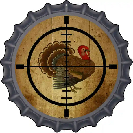 Turkey Hunter Novelty Metal Bottle Cap Sign BC-579