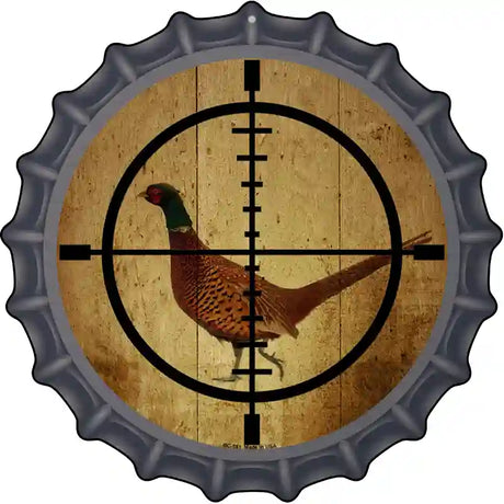 Pheasant Hunter Novelty Metal Bottle Cap Sign BC-581