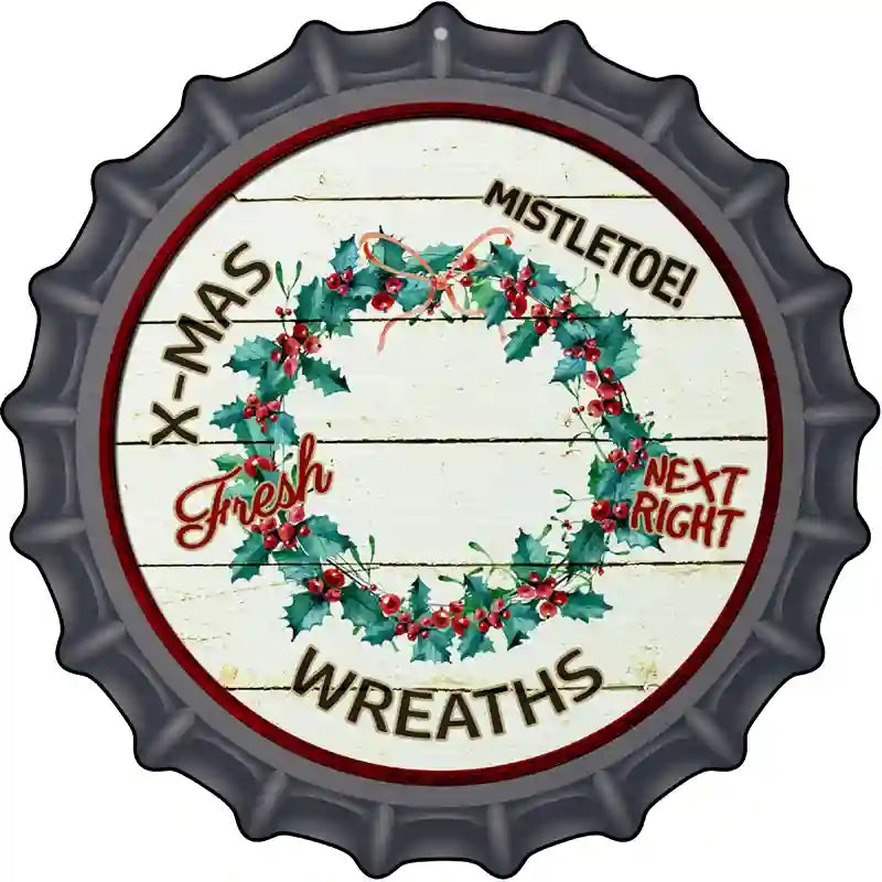 Wreaths Novelty Metal Bottle Cap Sign BC-586