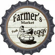 Farmers Market Eggs Novelty Metal Bottle Cap Sign BC-593