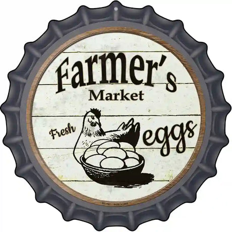 Farmers Market Eggs Novelty Metal Bottle Cap Sign BC-593