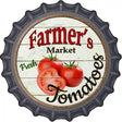 Farmers Market Tomatoes Novelty Metal Bottle Cap Sign BC-595