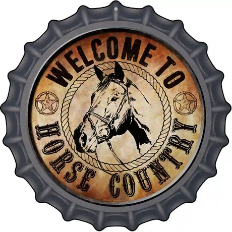 Horse Novelty Metal Bottle Cap Sign BC-596