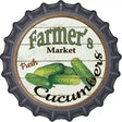 Farmers Market Cucumber Novelty Metal Bottle Cap Sign BC-602