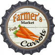 Farmers Market Carrots Novelty Metal Bottle Cap Sign BC-603