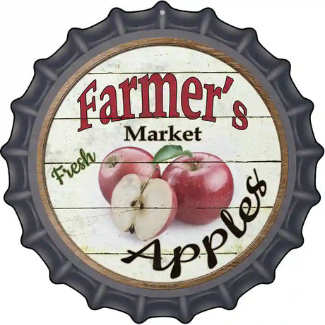 Farmers Market Apples Novelty Metal Bottle Cap Sign BC-604