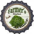 Farmers Market Lettuce Novelty Metal Bottle Cap Sign BC-605