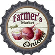 Farmers Market Onions Novelty Metal Bottle Cap Sign BC-606