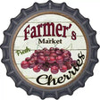 Farmers Market Cherries Novelty Metal Bottle Cap Sign BC-613