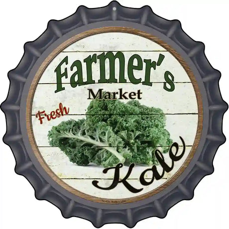 Farmers Market Kale Novelty Metal Bottle Cap Sign BC-614