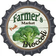 Farmers Market Broccoli Novelty Metal Bottle Cap Sign BC-620