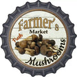 Farmers Market Mushrooms Novelty Metal Bottle Cap Sign BC-622