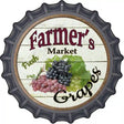 Farmers Market Grapes Novelty Metal Bottle Cap Sign BC-623