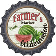 Farmers Market Watermelon Novelty Metal Bottle Cap Sign BC-624