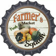 Farmers Market Squash Novelty Metal Bottle Cap Sign BC-625