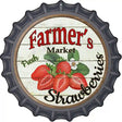 Farmers Market Strawberries Novelty Metal Bottle Cap Sign BC-626