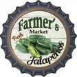 Farmers Market Jalapenos Novelty Metal Bottle Cap Sign BC-629