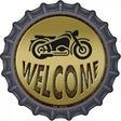 Welcome With Motorcycle Novelty Metal Bottle Cap Sign BC-634