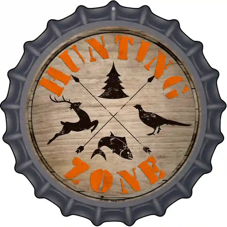 Hunting Zone Novelty Metal Bottle Cap Sign BC-638