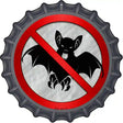 No Bats Novelty Metal Bottle Cap Sign BC-643