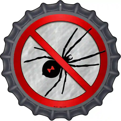 No Spiders Novelty Metal Bottle Cap Sign BC-644