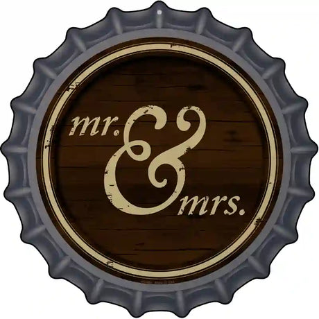 Mr And Mrs Novelty Metal Bottle Cap Sign BC-654