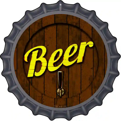 Beer Keg Tap Novelty Metal Bottle Cap Sign BC-658