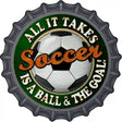 Soccer Novelty Metal Bottle Cap Sign BC-663