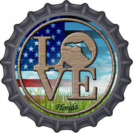 Love Florida Novelty Metal Bottle Cap Sign BC-674